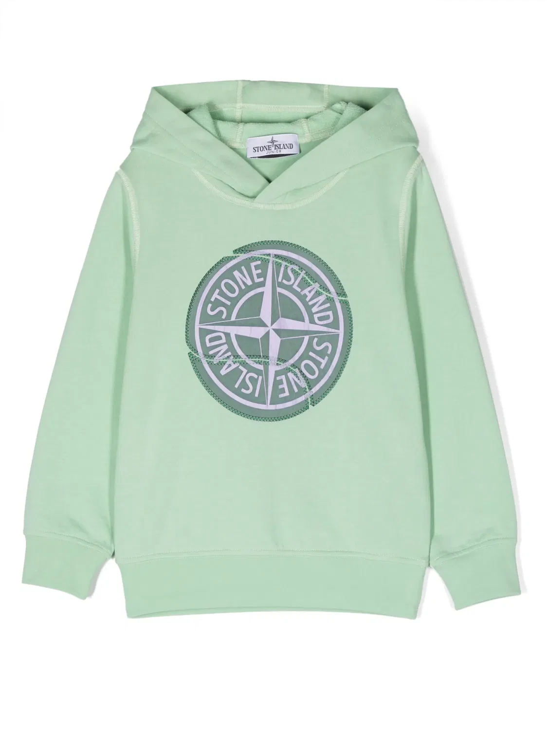 Худи с логотипом для мальчиков Stone Island, светло-зеленый