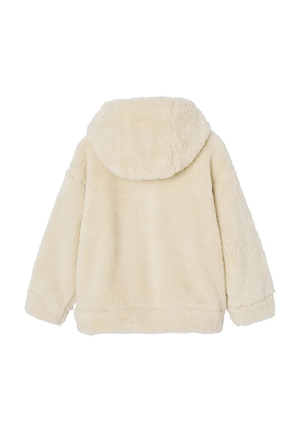 Mädchen Jacket aus Fall-imitat mit Kapuze, Herzstickerei - зимняя куртка Vertbaudet, Wollweiß — фото 2