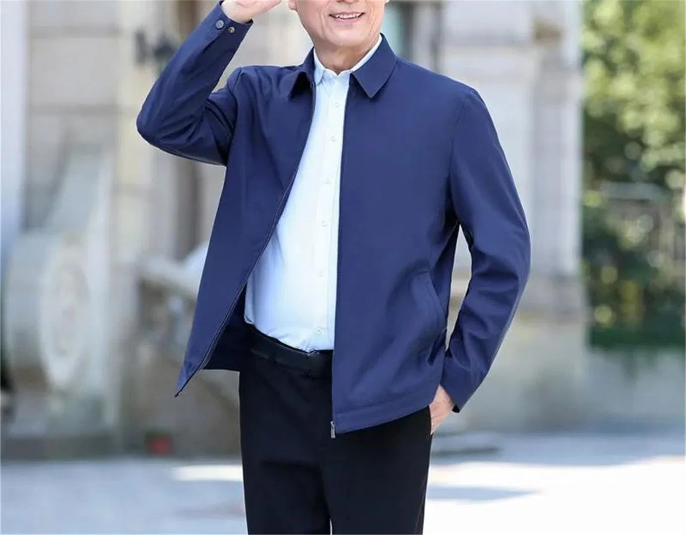 Мужское пальто с воротником-стойкой, модель Thin Lapel Jacket, чёрный — фото 4
