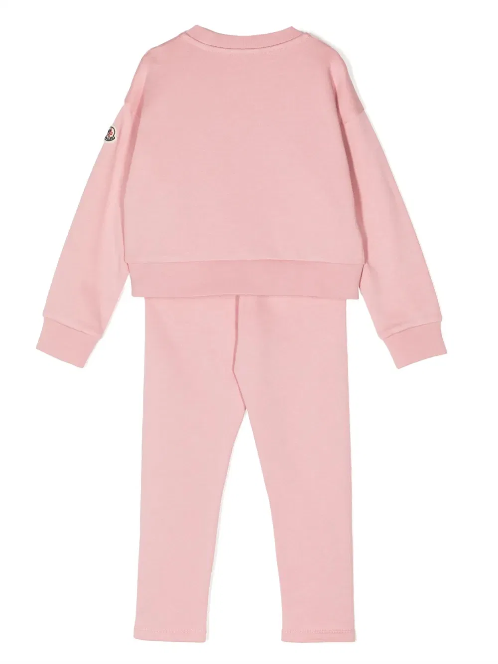 Комплект из футера с логотипом Kids Logo-Applique Cotton Tracksuit Moncler, Pink — фото 2