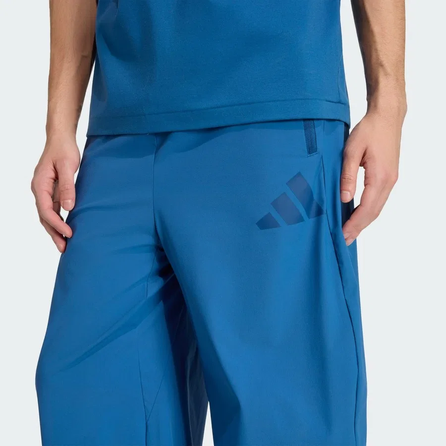 Спортивные штаны с завязками, модель Z.N.E. Woven Pant, adidas, Петроль — фото 4