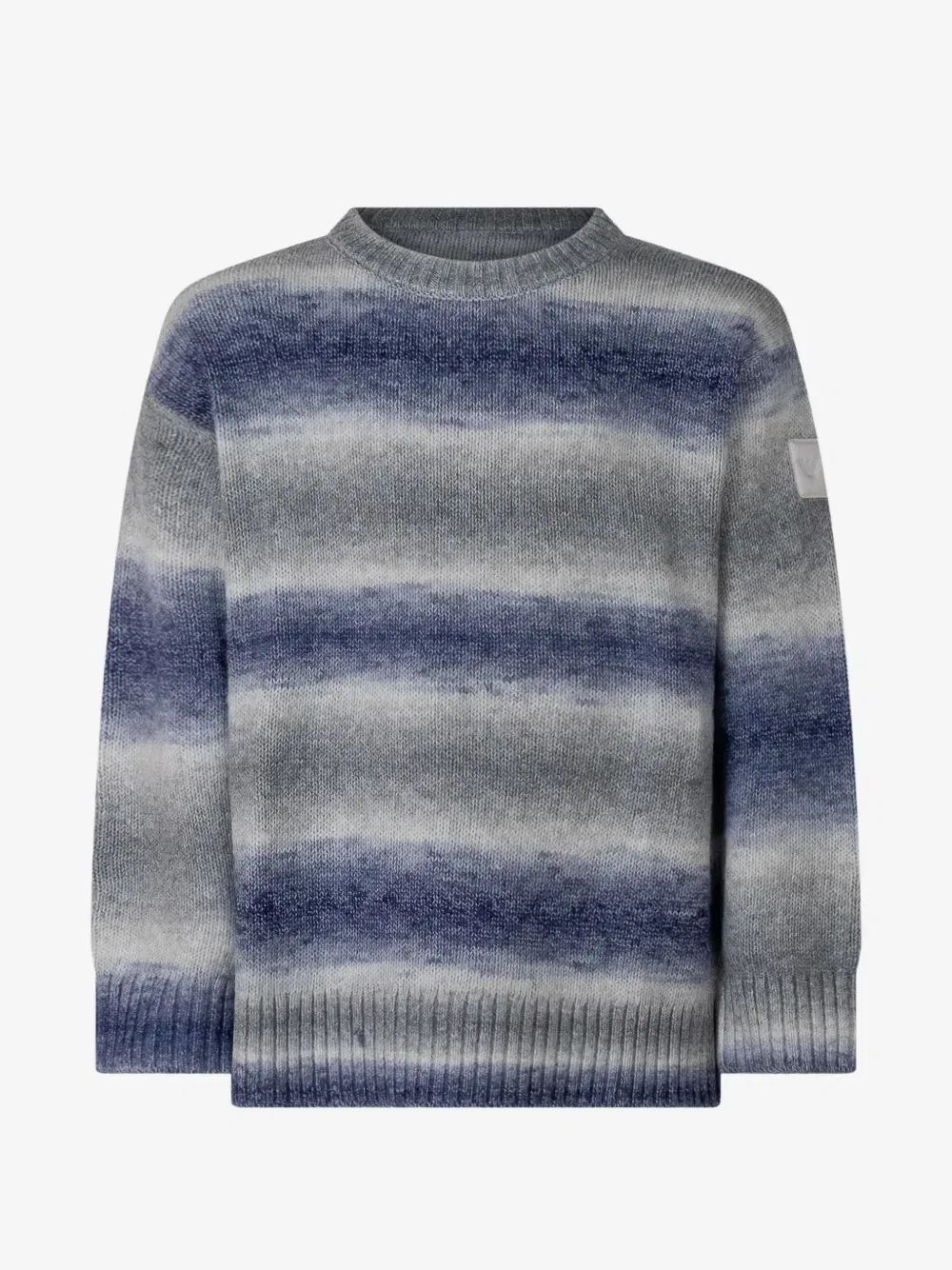 Свитер с эффектом градиента и нашивкой-логотипом Emporio Armani Kids, серый