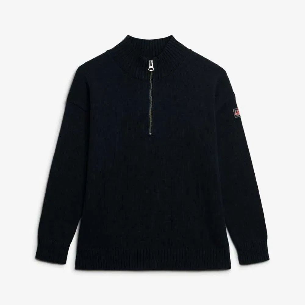 Свитер с полузастежкой Slouchy Knitted Superdry, синий — фото 3