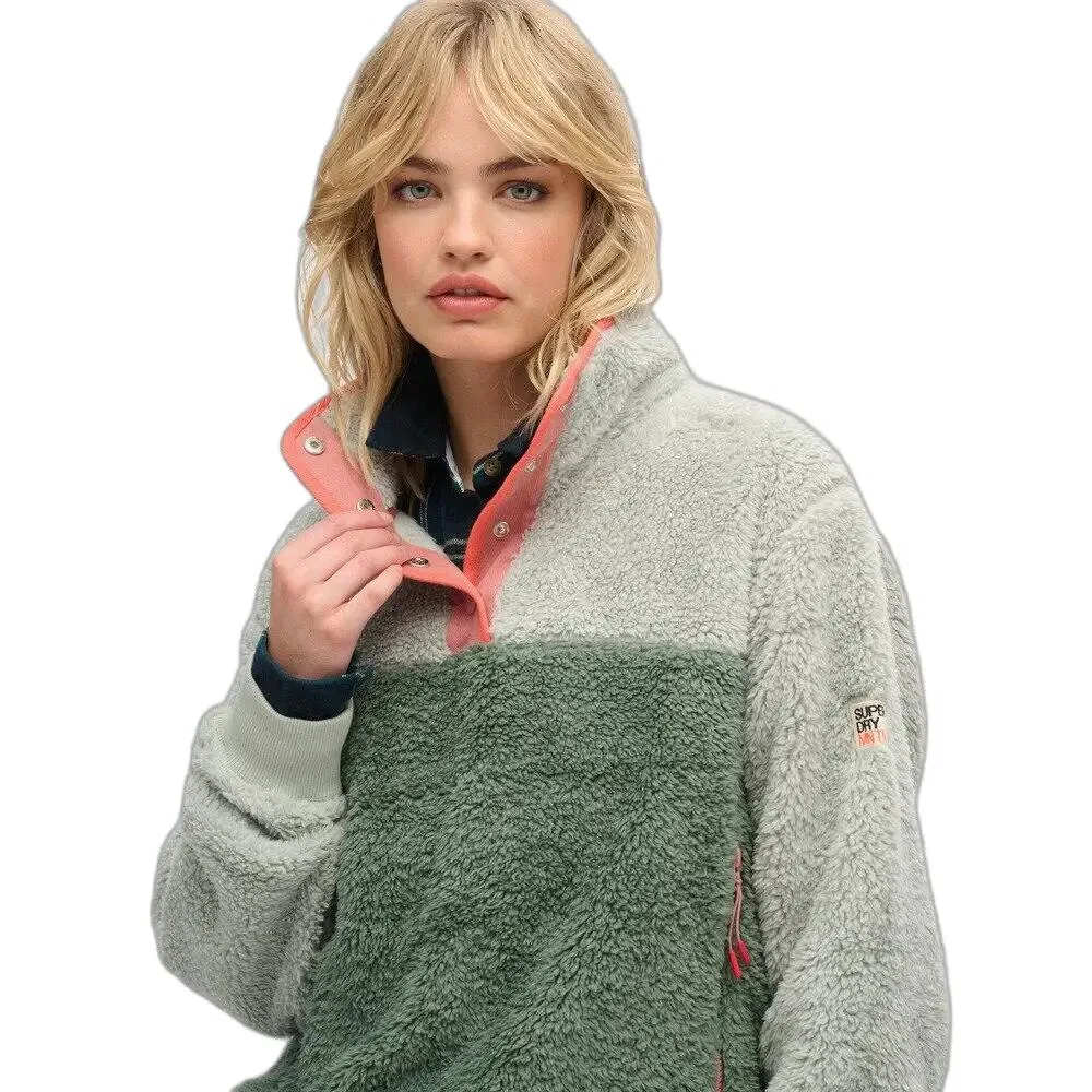 Женский флисовый свитер с воротником-стойкой Mash Up Superdry, Grau — фото 4