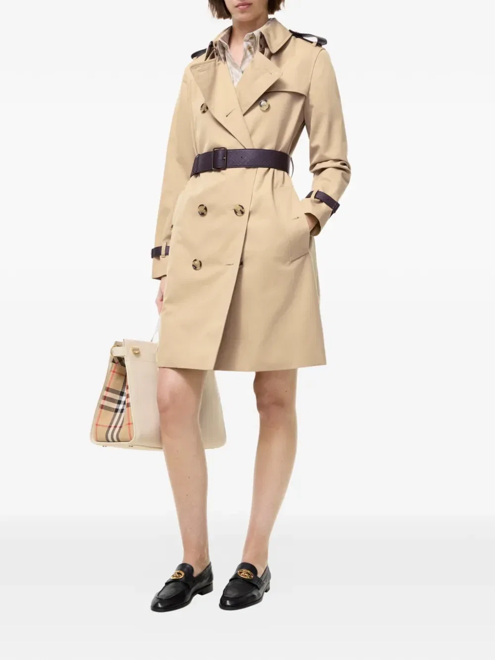 Тренч Kensington длины миди Burberry, бежевый — фото 3