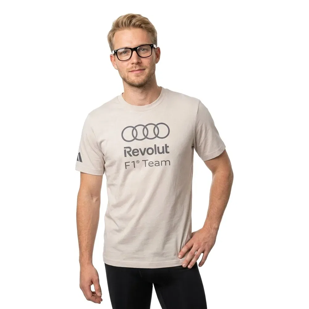 Мужская футболка с принтом Audi F1 Team DNA Adidas, Beige — фото 2