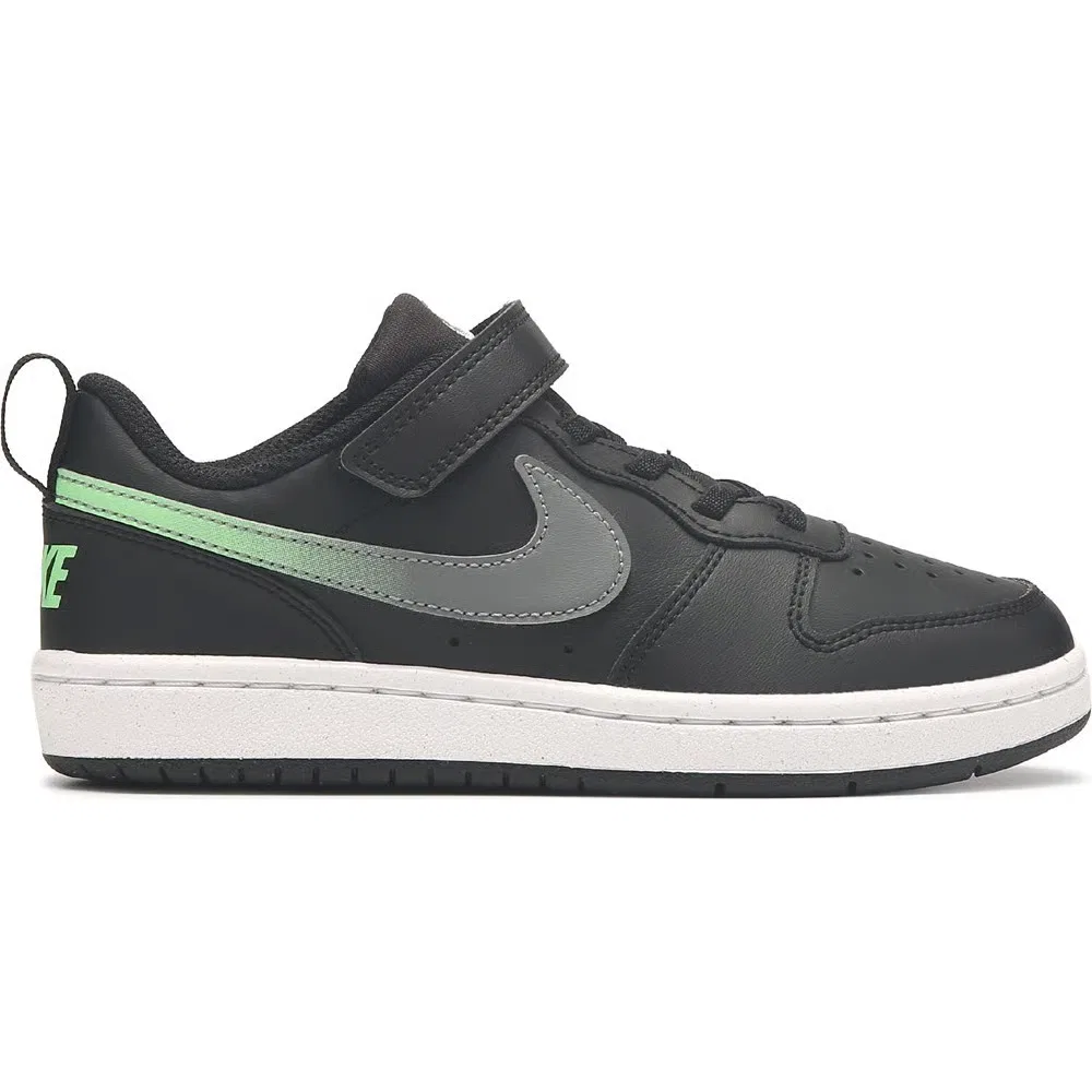 Детские низкие кроссовки Court Borough Recraft Nike, Black/Green — фото 2