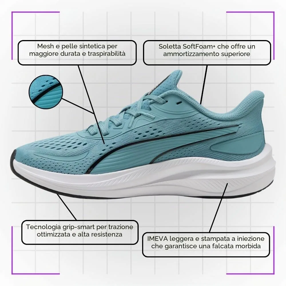 Детские кроссовки для бега Skyrocket Lite 2 PUMA, Baltic Sea Blue PUMA Black PUMA White PUMA Silver — фото 3