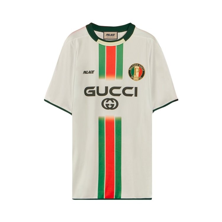 Футболка Gucci x Palace Printed Football Technical Jersey T-Shirt White, белый — фото 2