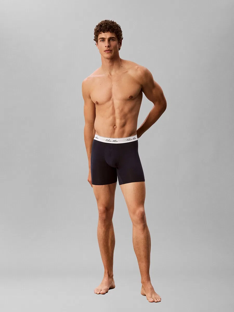 Боксерские шорты Calvin Klein в темно-синем, сером и черном цветах — фото 2