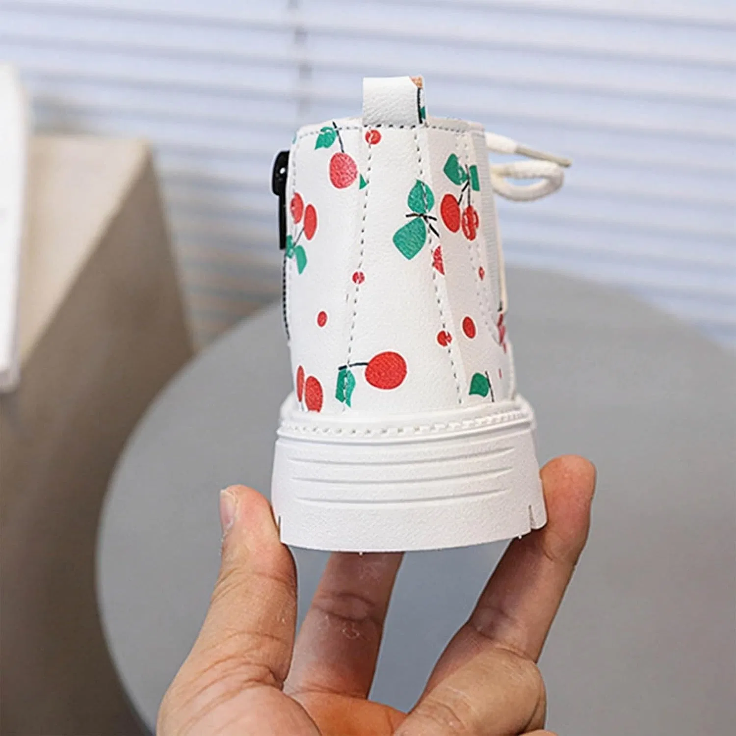 Детские ботинки для девочек с принтом и боковой молнией SHOPESSA, White — фото 3