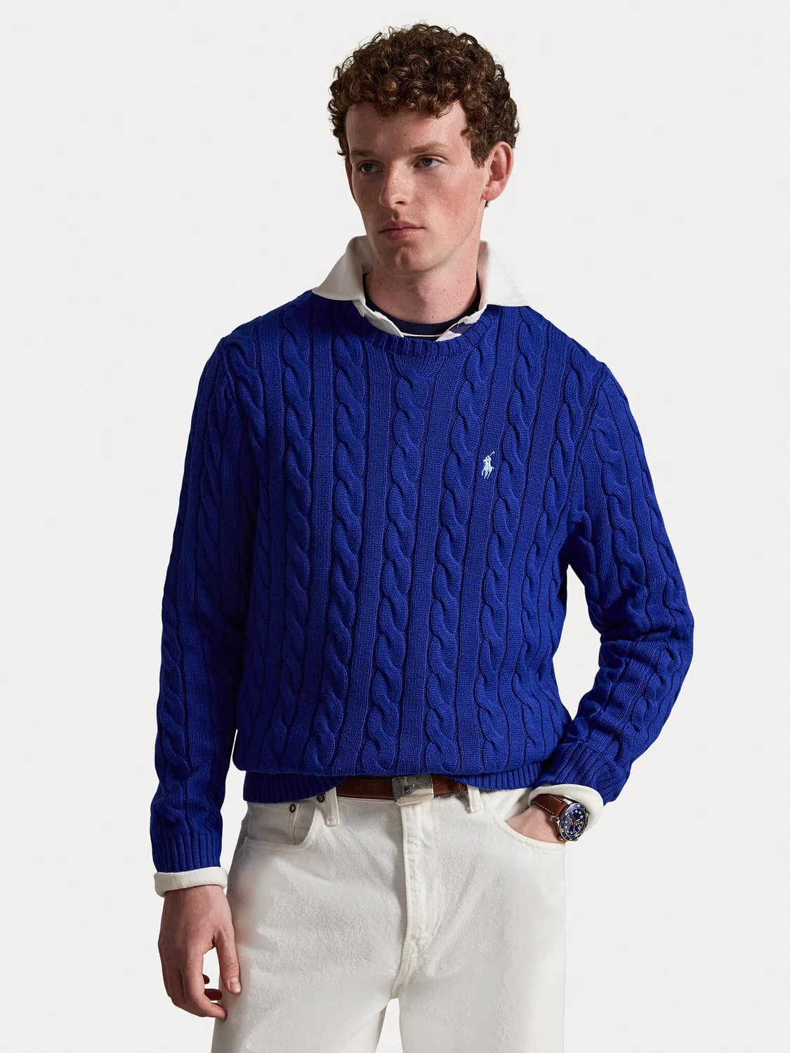 Мужской пуловер стандартного кроя Polo Ralph Lauren, синий