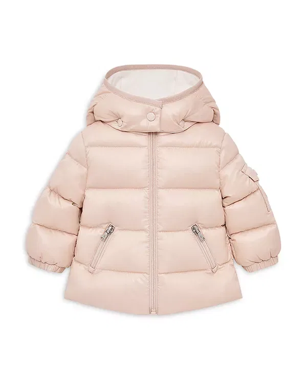 Детская куртка для девочек пуховая с капюшоном Moncler, Light Pink