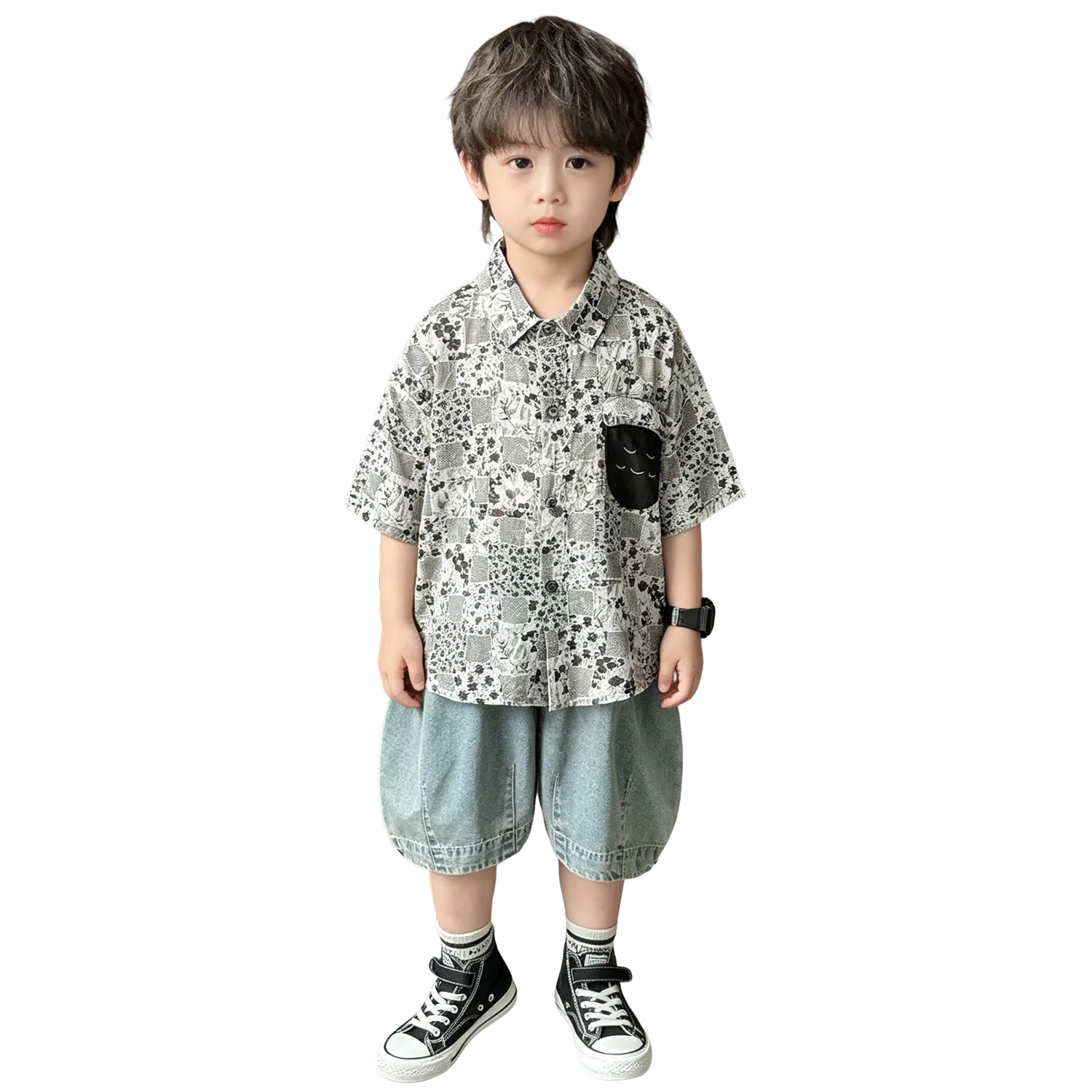 Детский спортивный комплект с коротким рукавом Lanza, Black