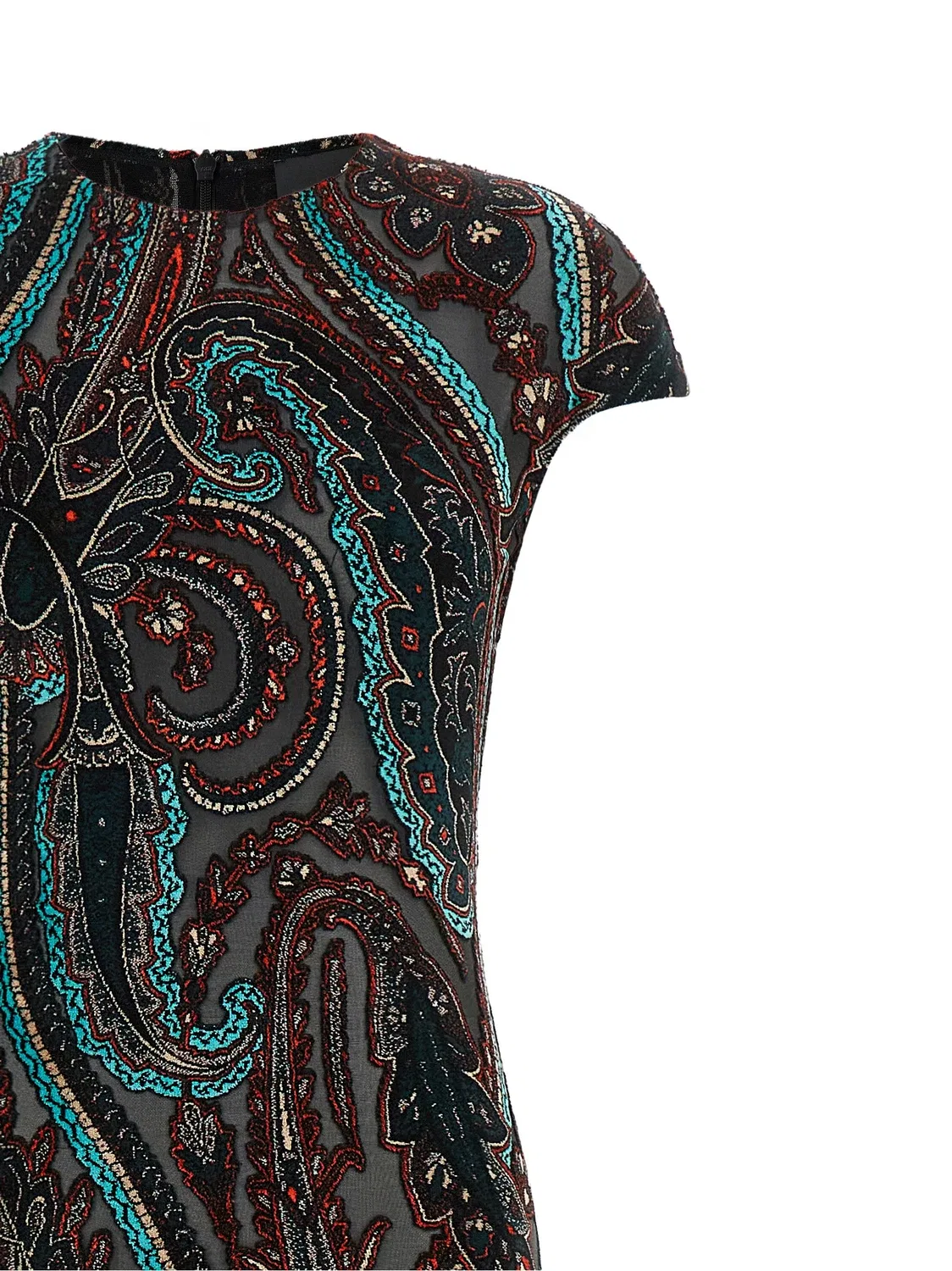 Платье из бархата деворе Etro, мультиколор — фото 3