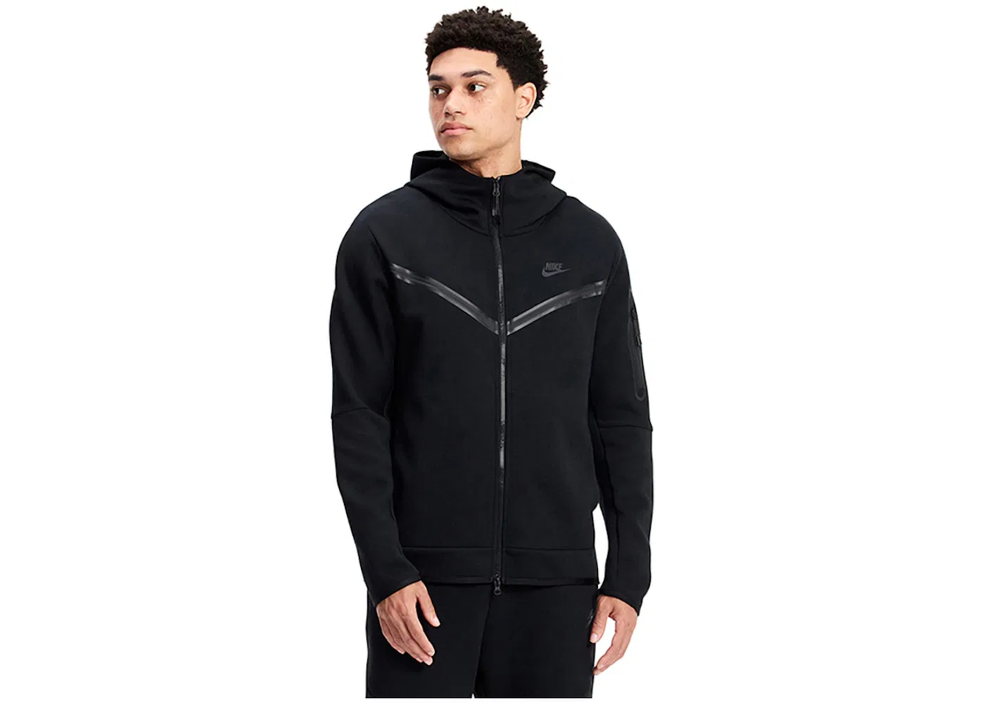 Мужская куртка-худи с застежкой-молнией Nike Tech Fleece Full-Zip Hoodie, Black — фото 3