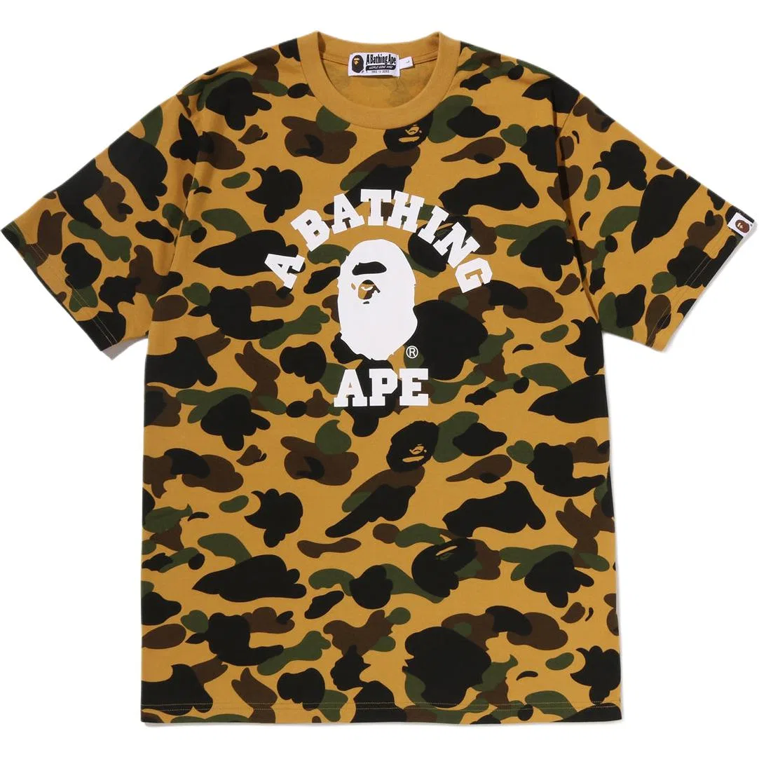 Детская футболка с камуфляжным принтом A BATHING APE, Yellow