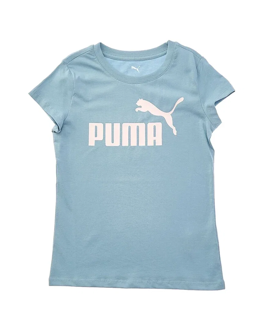 Детская футболка для девочек с принтом Foundations Graphic Puma, синий — фото 2