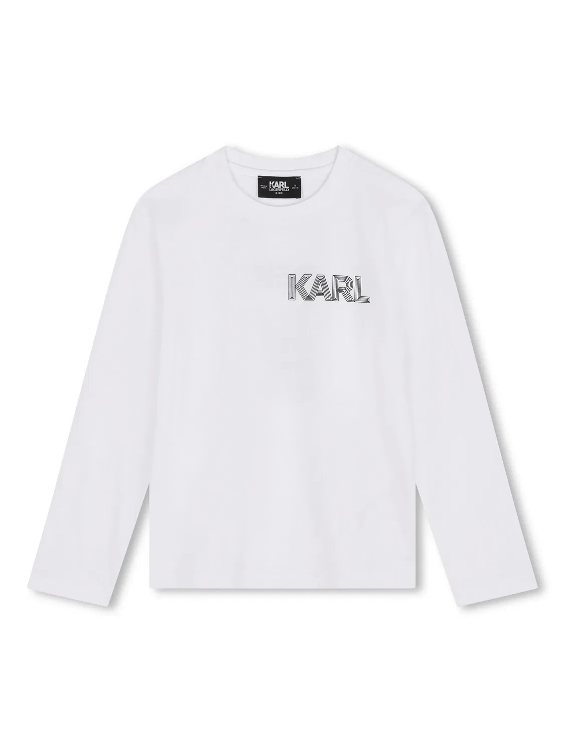 Хлопковая футболка с графическим принтом Karl Lagerfeld, белый