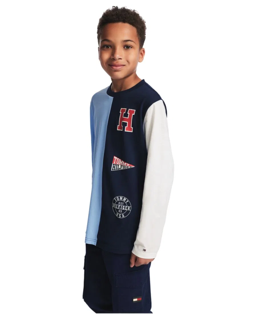 Лонгслив с цветовыми блоками и логотипом Tommy Hilfiger, Navy Blazer — фото 2