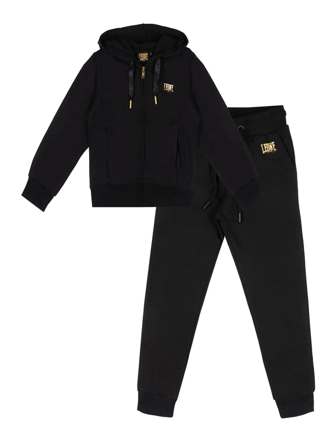 Детский зимний комбинезон с капюшоном и молнией Gold Leone 1947 Apparel, Schwarz / Mondgrau