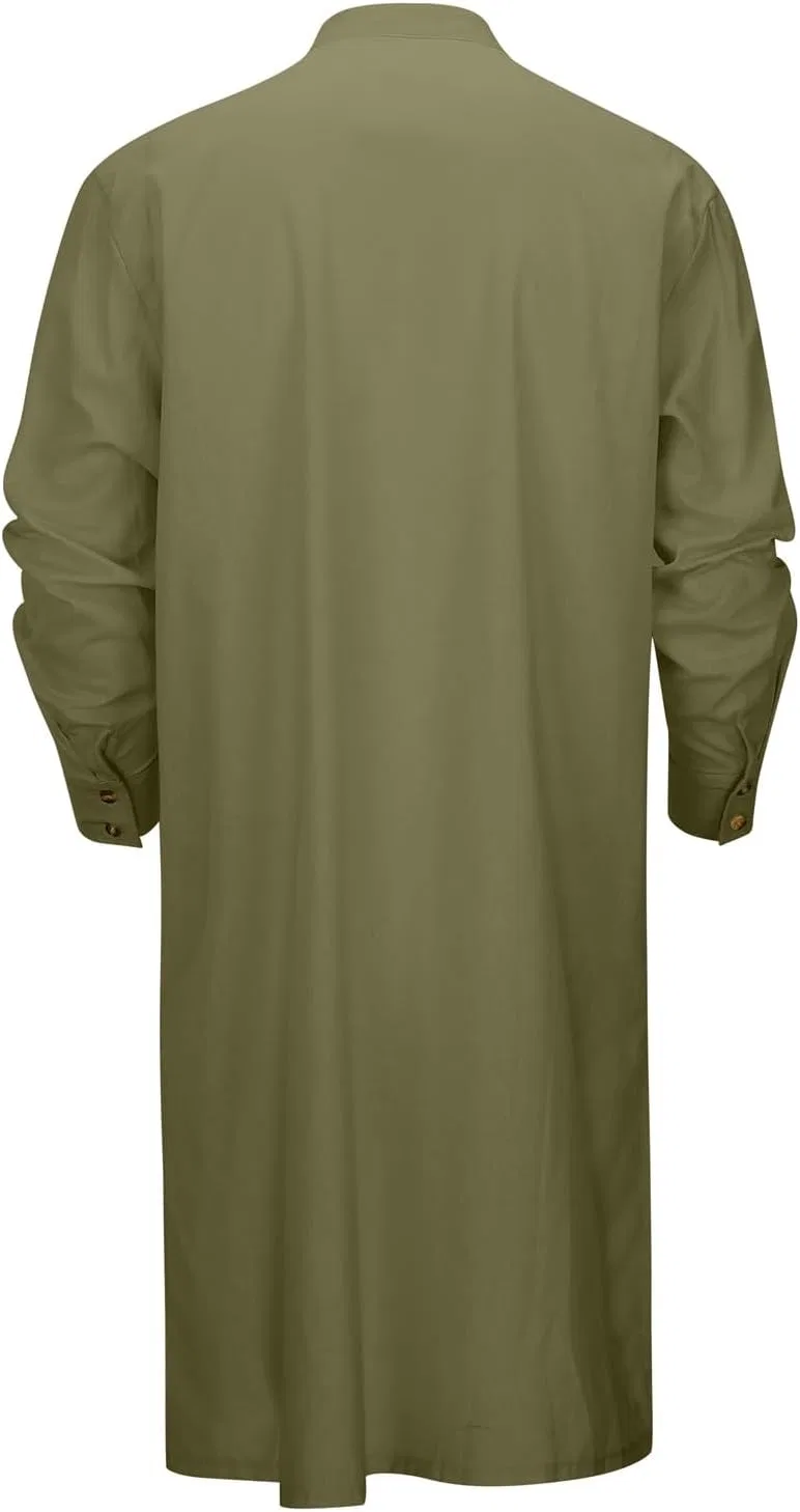 Мужская рубашка-кафтан с длинным рукавом, модель Kaftan Robe, зелёный — фото 3