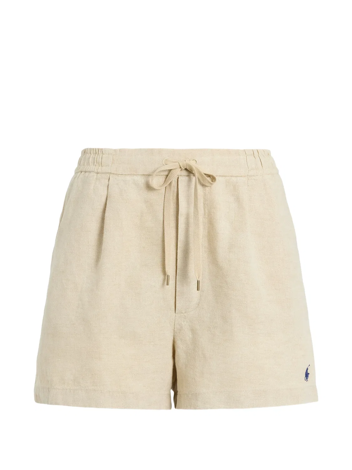 Льняные шорты с защипами и кулиской Polo Ralph Lauren, нейтральные