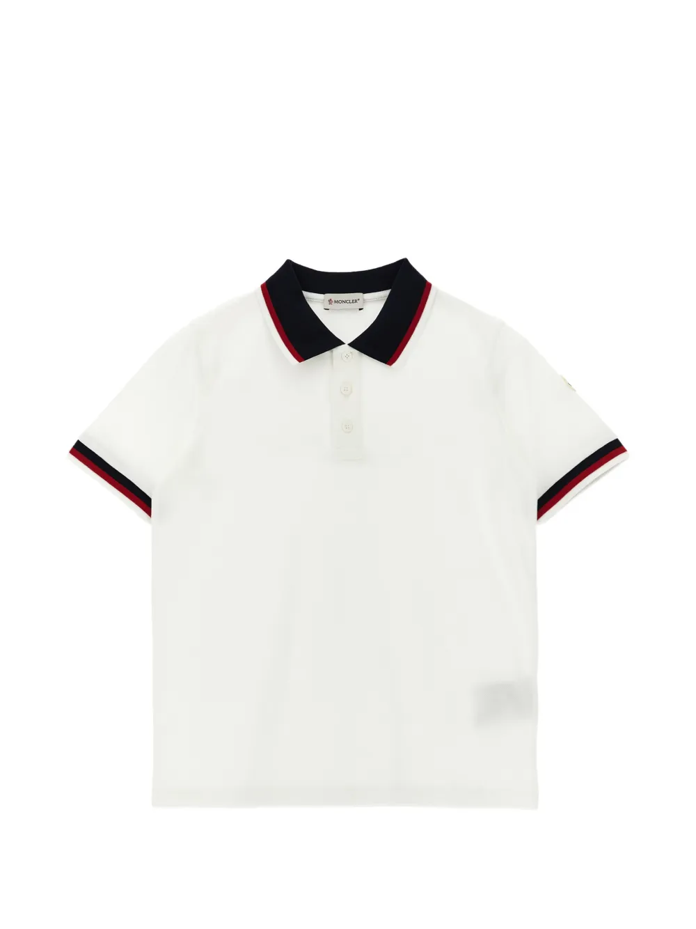 

Трикотажное поло в триколор Moncler Enfant, белый