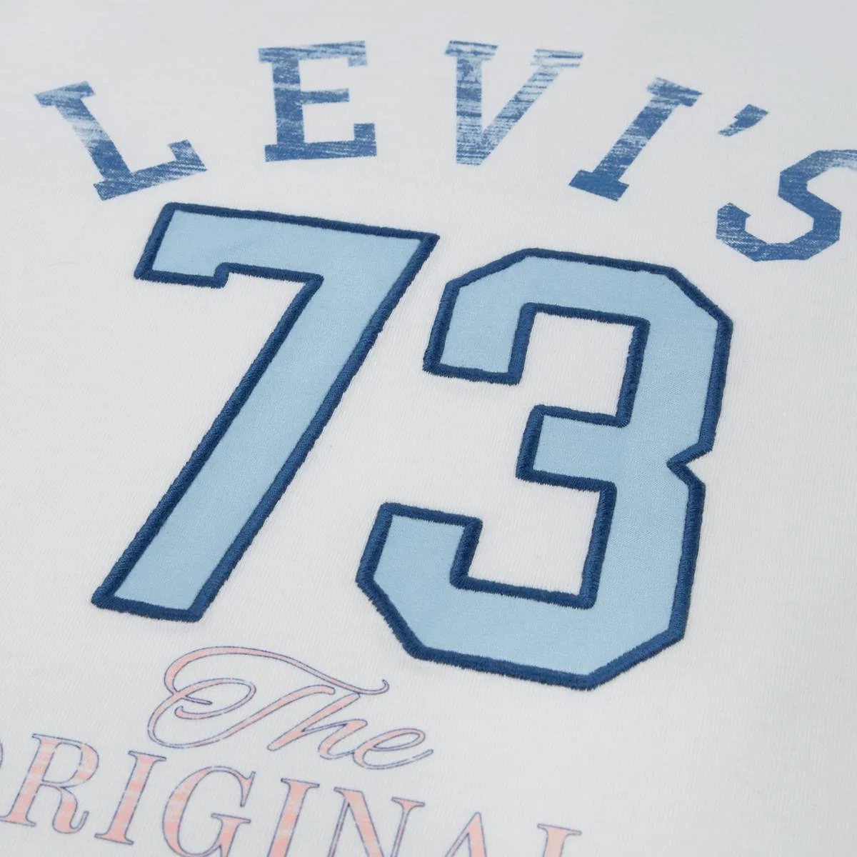Винтажная спортивная футболка оверсайз для девочек 4-6 лет Levi's, Egret - White — фото 3