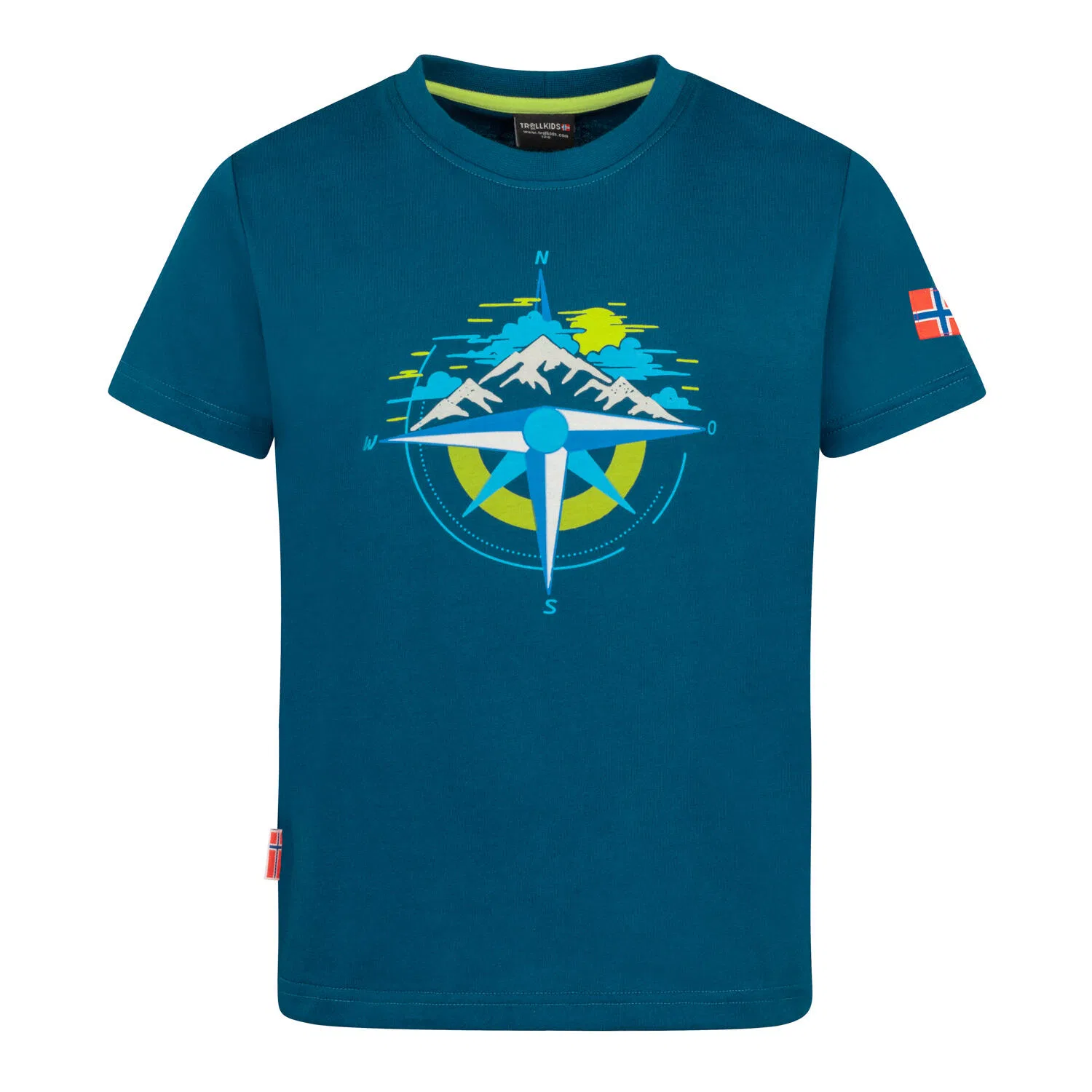 Детская футболка с принтом Trondheim T Trollkids, Blau