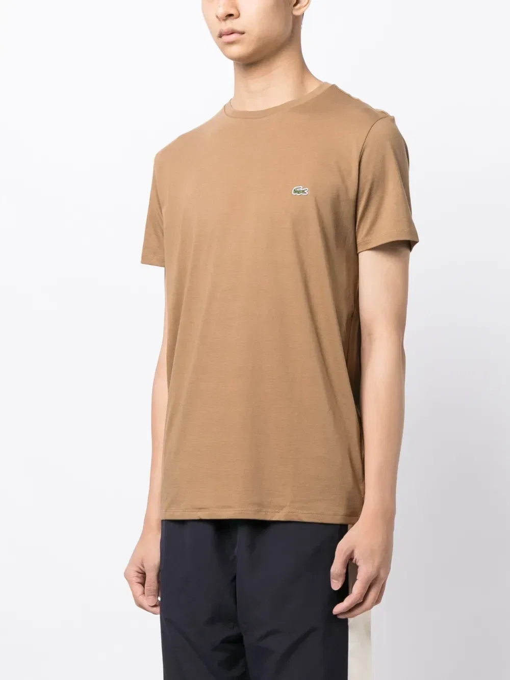 Футболка из хлопка с вышитым логотипом Lacoste, коричневый — фото 3