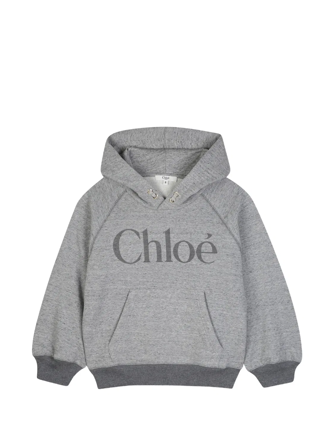 Хлопковое худи с логотипом, серое Chloé, серый