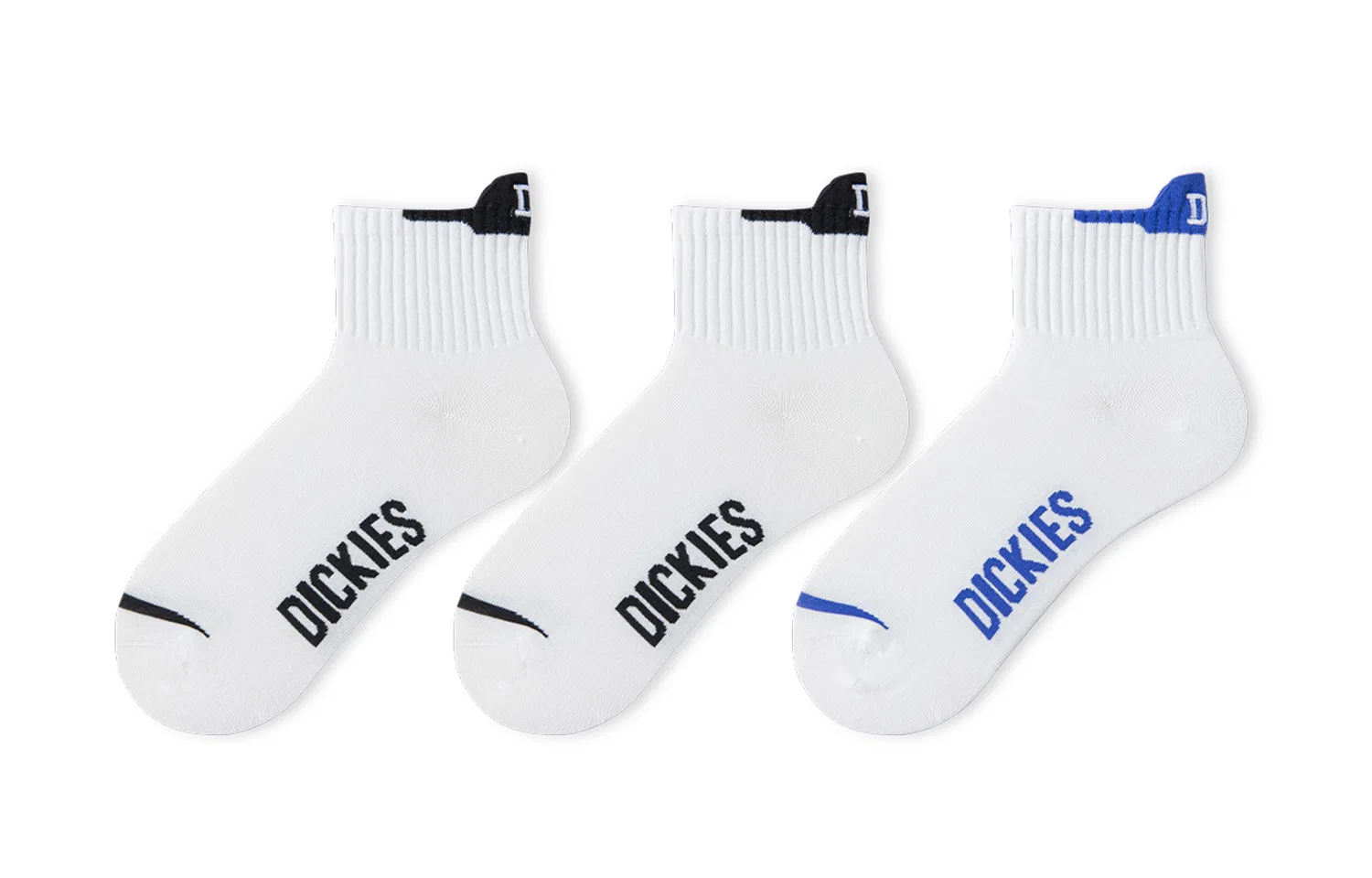 Носки детские с длиной по щиколотку, комплект из 3 пар, Dickies, White/White/Blue
