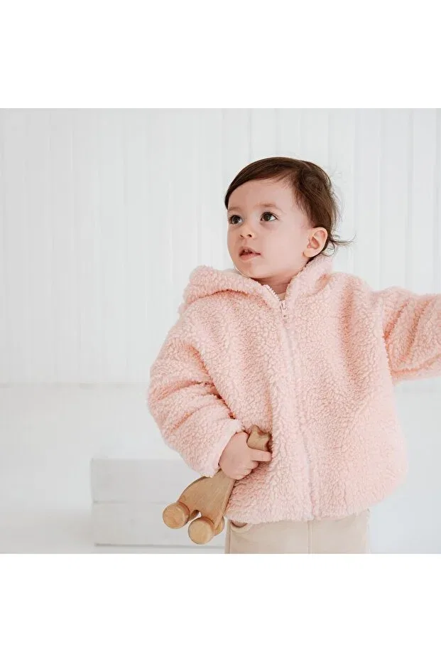 Детское пальто для девочек из плюша Teddy Lollie Baby&Kids, Pink — фото 3