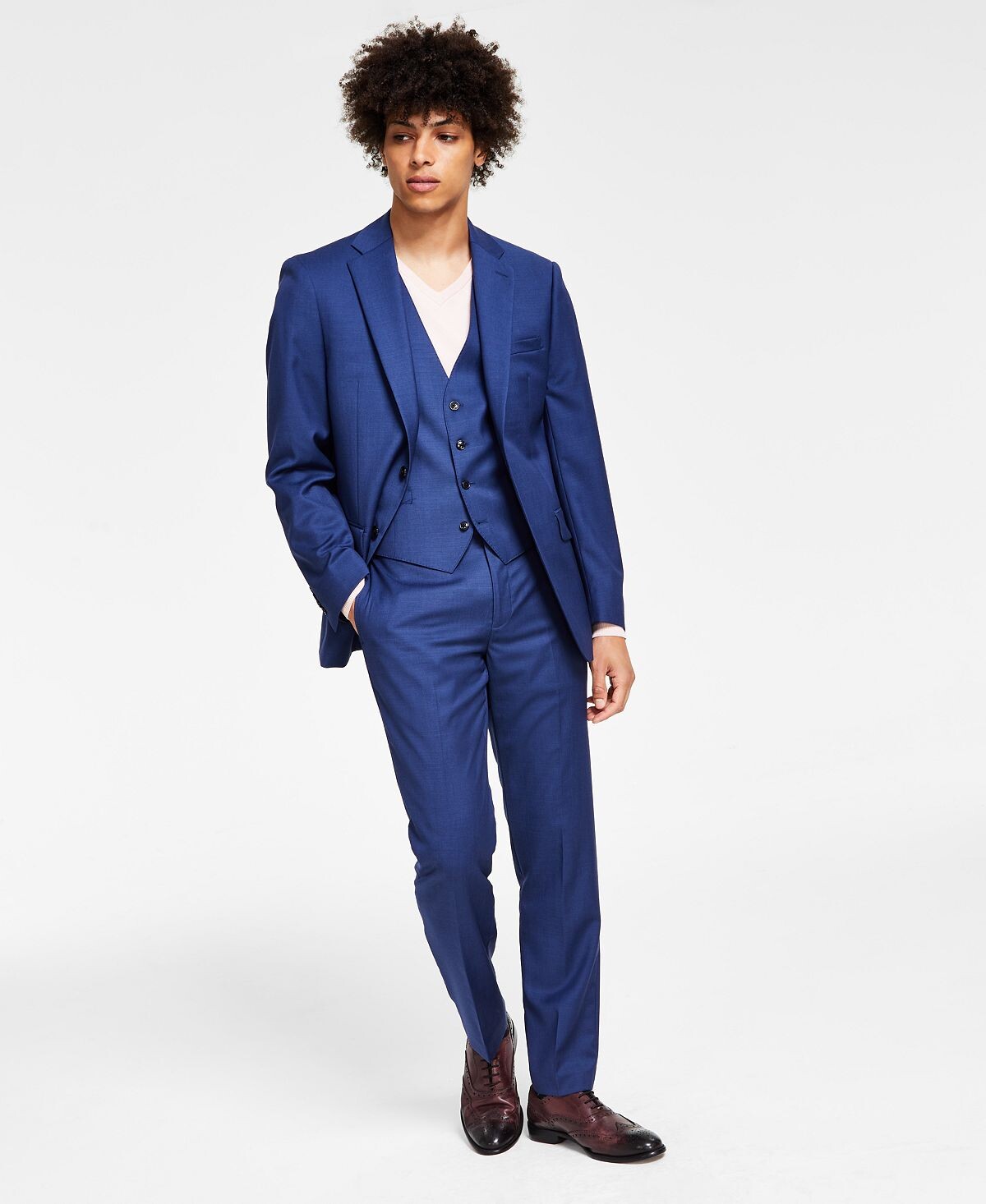 

Мужской костюм infinite stretch solid slim fit, раздельные части Calvin Klein, синий