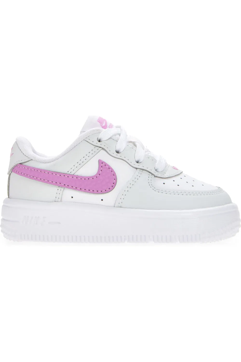 Детские кроссовки баскетбольные Air Force 1 Nike, White/Magenta/Off White — фото 4