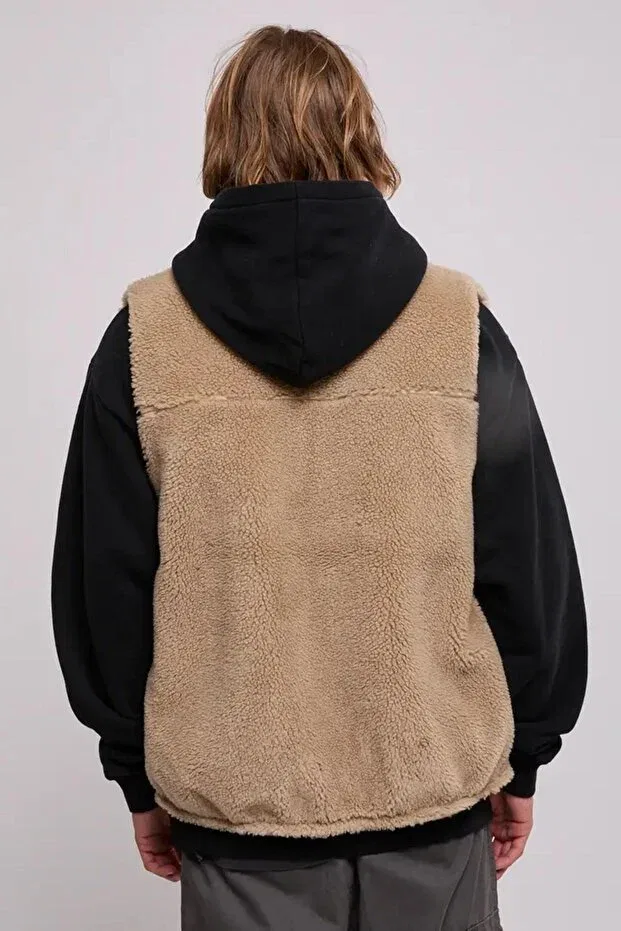 Мужская спортивная жилетка с воротником-стойкой Sportswear Nike, Brown-Black — фото 2