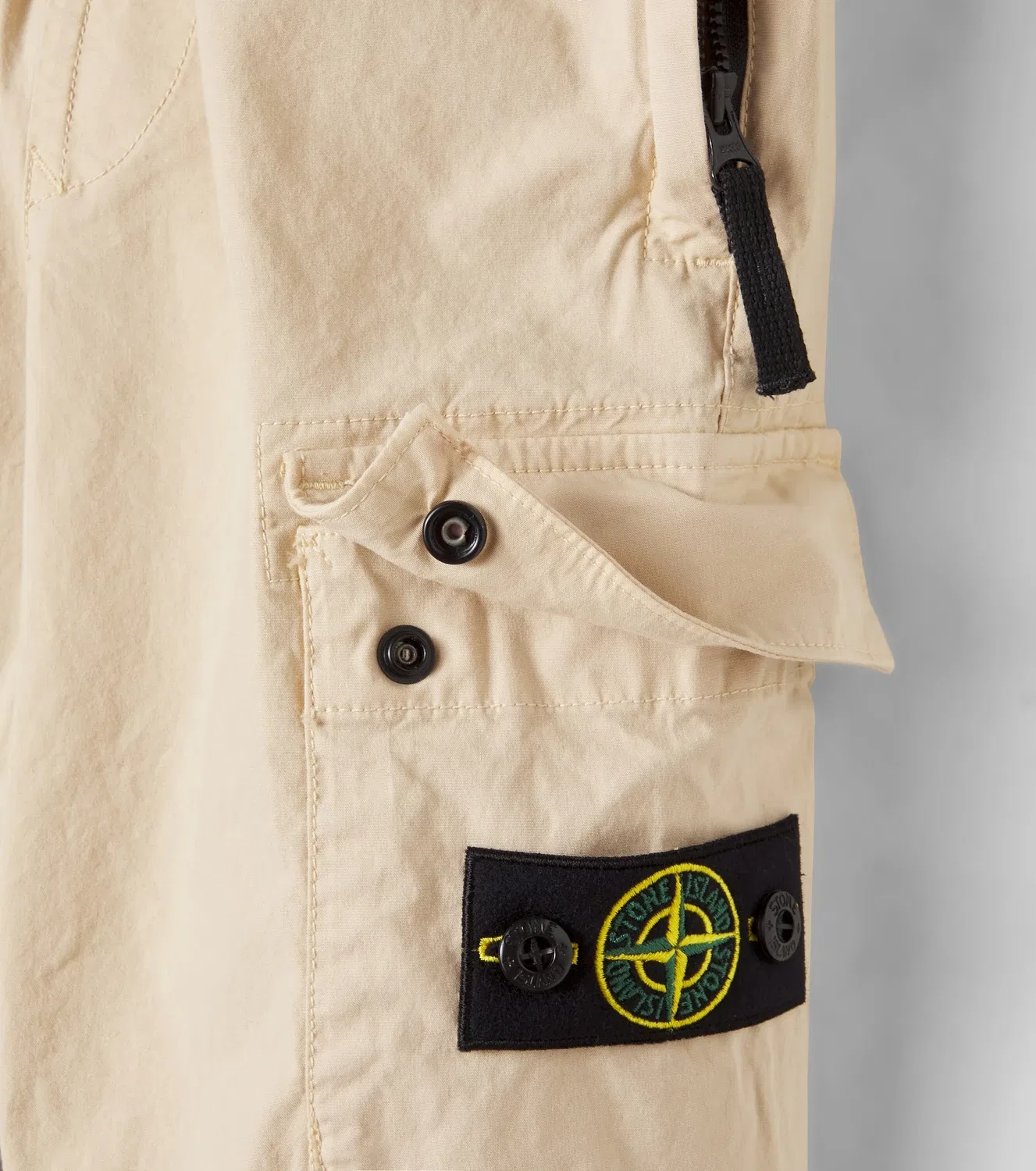 Брюки карго из смесового хлопка Stone Island Junior, бежевый — фото 3