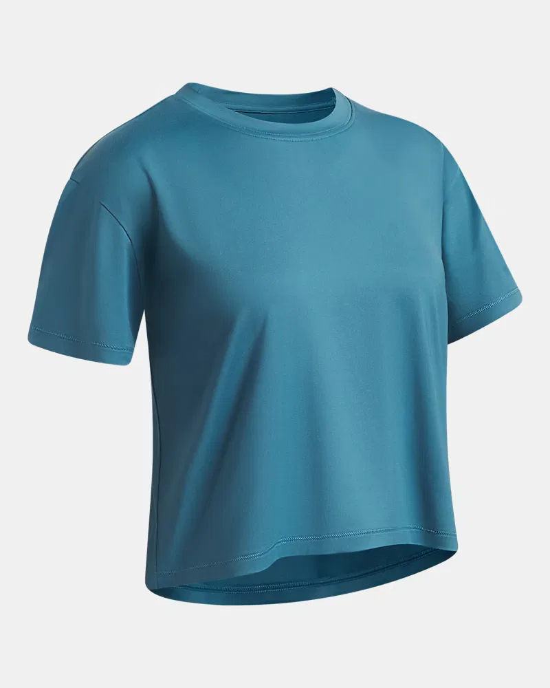 Футболка для девочек с коротким рукавом из мягкой дышащей ткани UA Motion UnderArmour, Boundless Blue/Blue Haze — фото 3