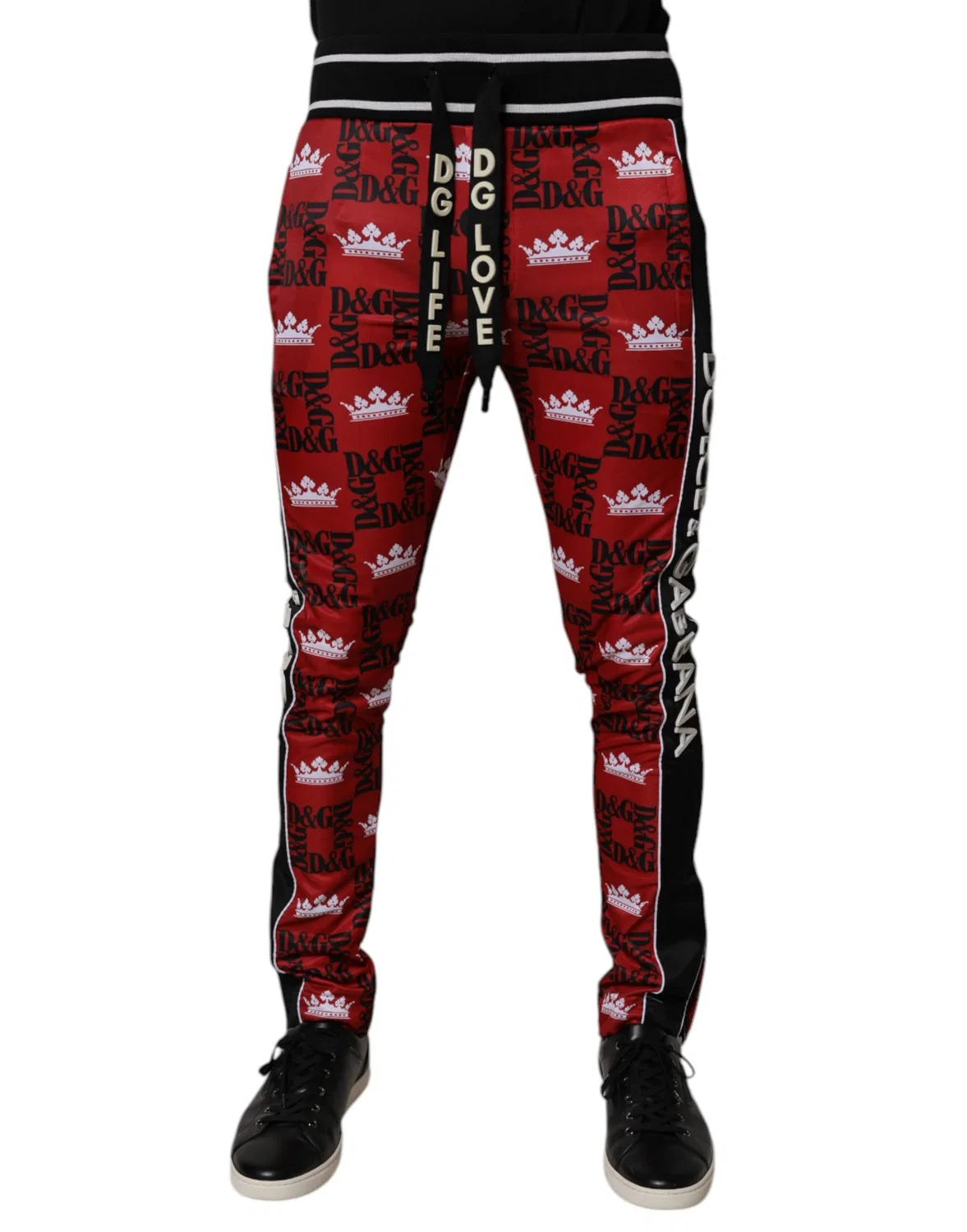 Мужские спортивные брюки с принтом Red Crown Logo Monogram Dolce & Gabbana, Multicolor — фото 2