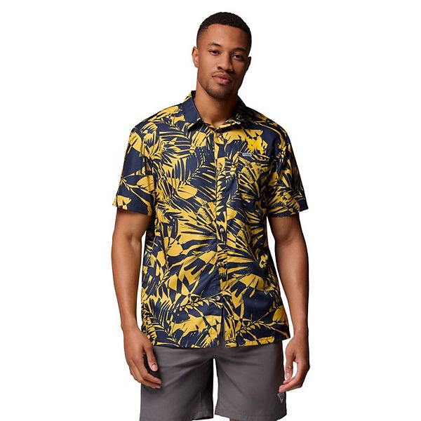 

Мужская рубашка на пуговицах Michigan Wolverines Super Slack Tide Omni-Wick Columbia