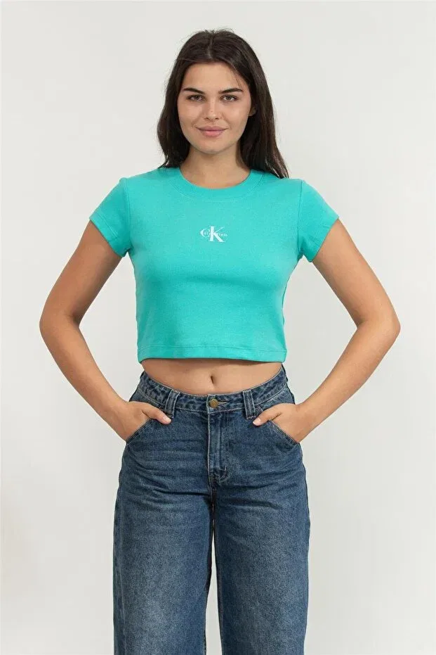 Женская футболка с монограммой Calvin Klein, Green