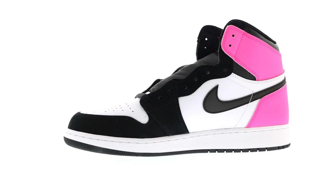 Детские кроссовки с контрастным дизайном Jordan 1 Retro, Black/Hyper Pink-White — фото 3
