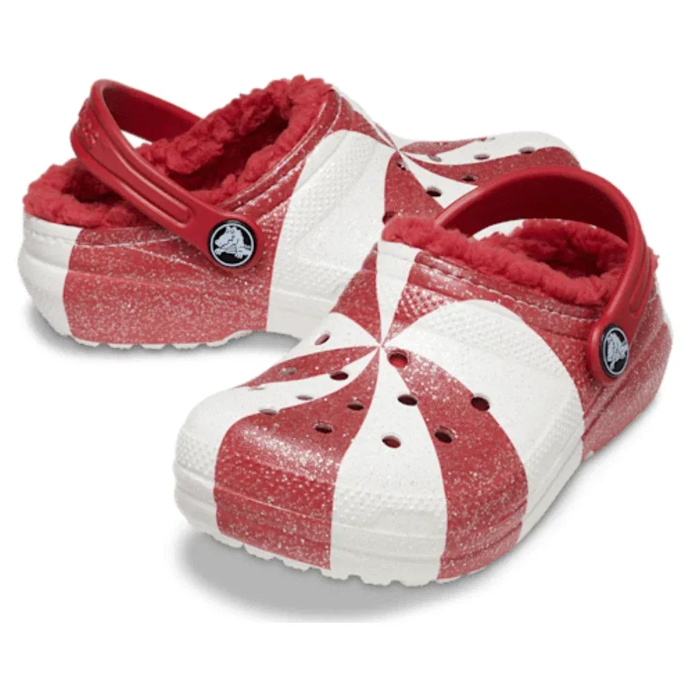 Детские кроксы с утеплителем Classic Lined Holiday Crocs, White