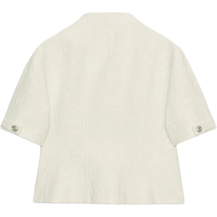 Женский деловой костюм с круглым вырезом Raw White ZARA, Белый — фото 3