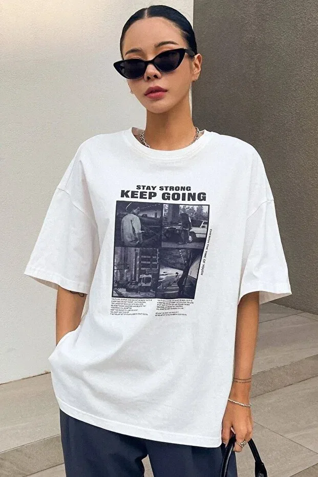 Детская футболка с принтом Stay Strong Unisex Revasser, White — фото 2