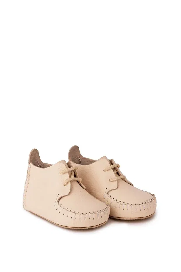 Детские ботиночки для новорожденных кожаные Torun Kids, Cream — фото 4