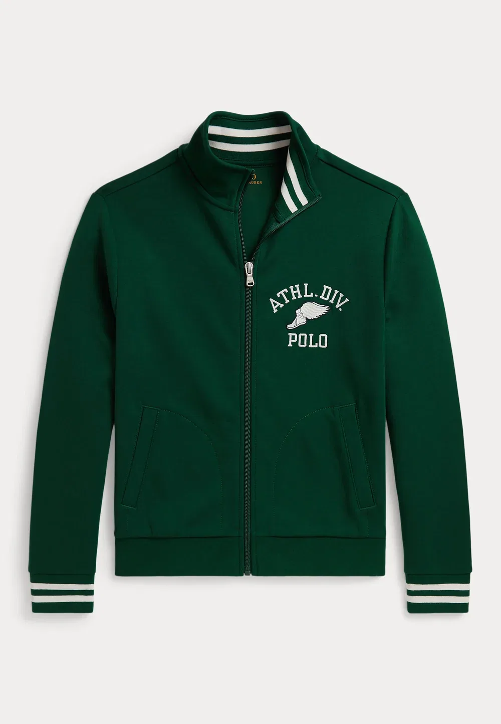 Спортивная куртка из двойной вязки с логотипом, размер 7-14 лет, на молнии Polo Ralph Lauren, Hunter Green