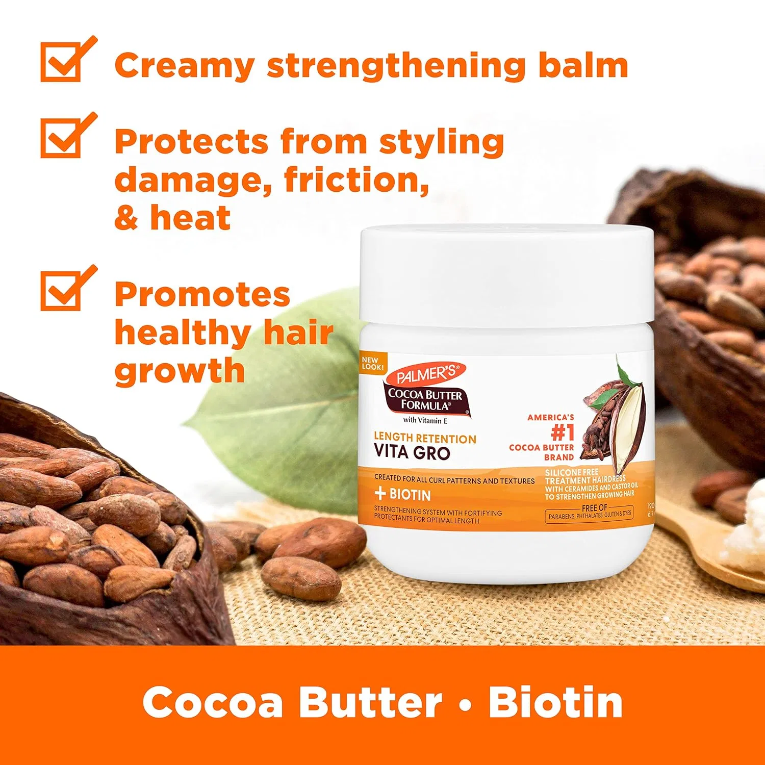 Масло для роста волос Palmer's Cocoa Butter & Biotin Length Retention Vita Gro, 190 мл — фото 3