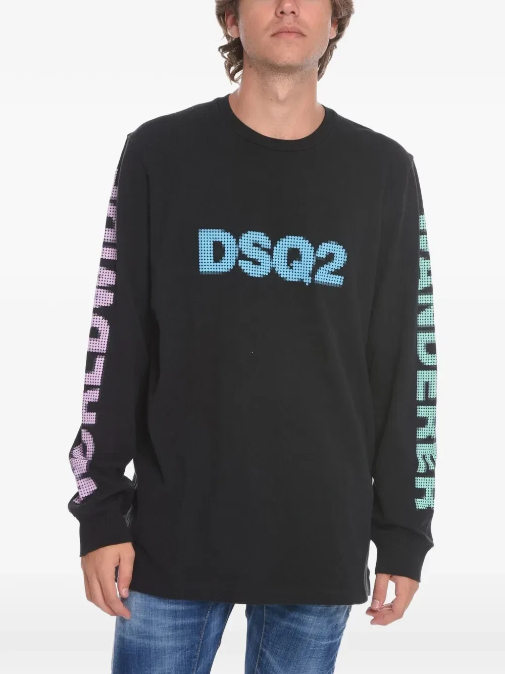 Толстовка с длинными рукавами и логотипом Dsquared2, черный